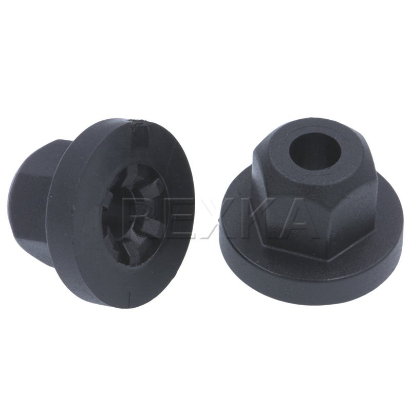 Rexka 5mm Nylon Flange Nuts 10mm Hex for BMW 16-13-1-176-747 Mercedes Benz 003-990-02-51 e30 e32 e34 (Pack of 30)